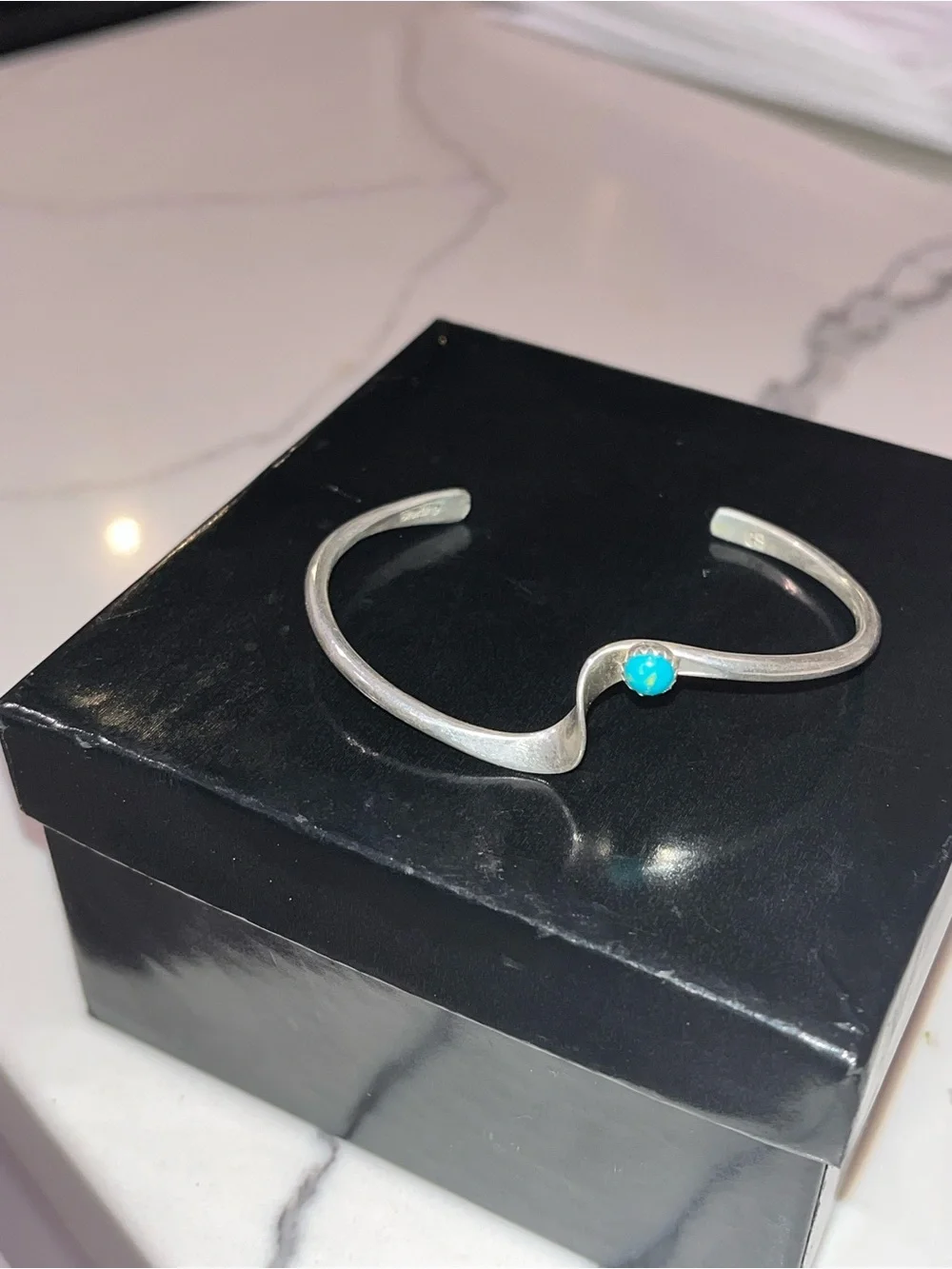 Turquoise Stone Bracelet & Stud Earrings Set